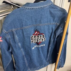 House of Blues Myrtle Beach Embroidered Blue Denim Jacket - Men